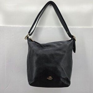 Coach Women's Val Duffle Leather Shoulder Bag  C2818 - Black